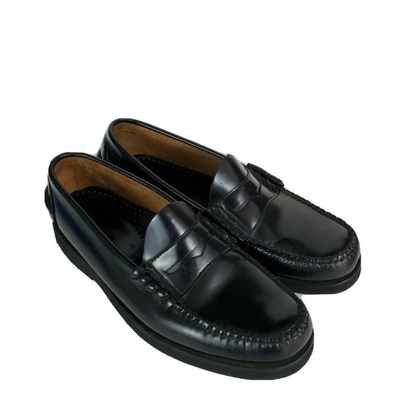 LL Bean Men’s Black Penny Loafers Leather Shoes